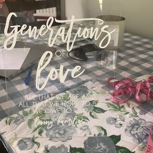 Generations of love wedding sign